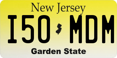 NJ license plate I50MDM