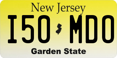 NJ license plate I50MDO