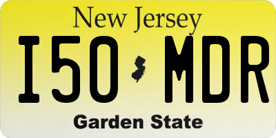 NJ license plate I50MDR