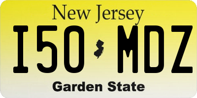 NJ license plate I50MDZ