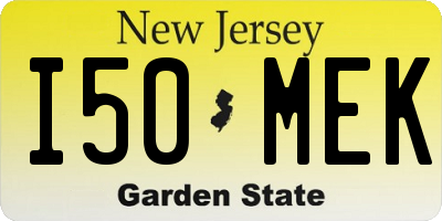 NJ license plate I50MEK