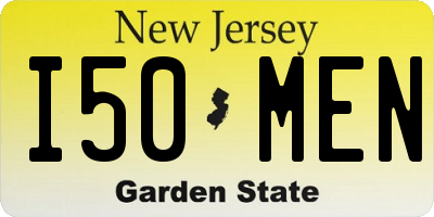 NJ license plate I50MEN