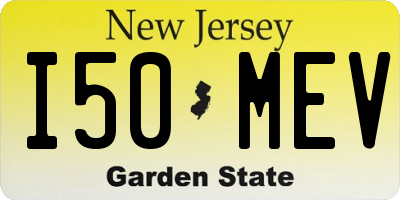 NJ license plate I50MEV