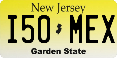 NJ license plate I50MEX