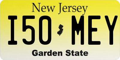 NJ license plate I50MEY