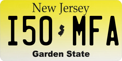 NJ license plate I50MFA