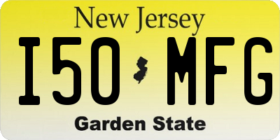 NJ license plate I50MFG