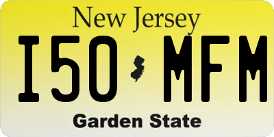 NJ license plate I50MFM