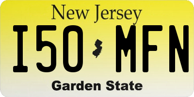 NJ license plate I50MFN