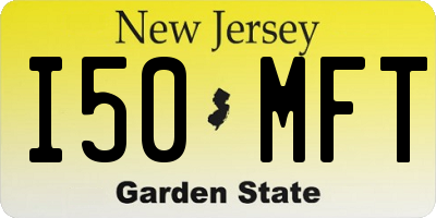 NJ license plate I50MFT