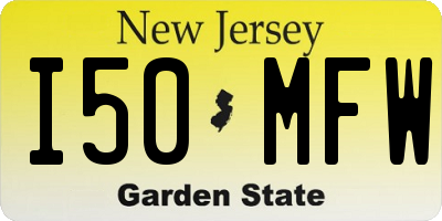 NJ license plate I50MFW