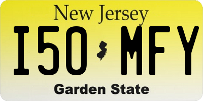 NJ license plate I50MFY