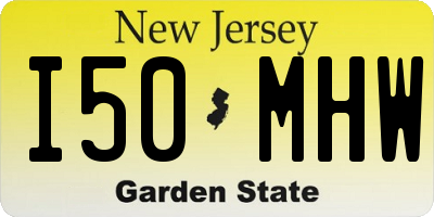 NJ license plate I50MHW