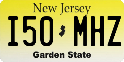 NJ license plate I50MHZ