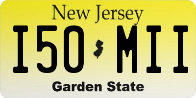 NJ license plate I50MII
