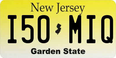 NJ license plate I50MIQ
