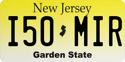 NJ license plate I50MIR