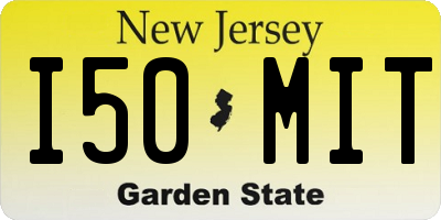 NJ license plate I50MIT