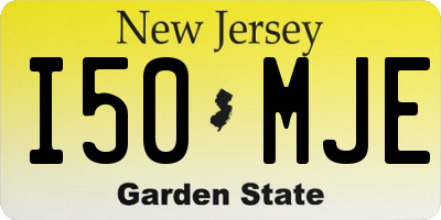 NJ license plate I50MJE