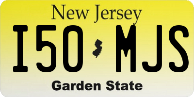 NJ license plate I50MJS