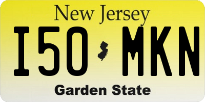NJ license plate I50MKN