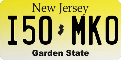 NJ license plate I50MKO