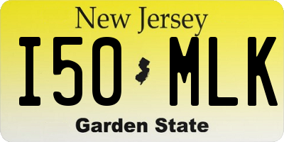 NJ license plate I50MLK