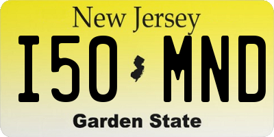NJ license plate I50MND