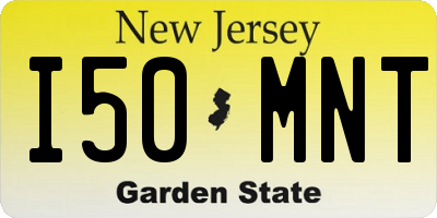 NJ license plate I50MNT