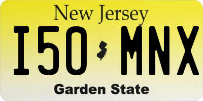 NJ license plate I50MNX
