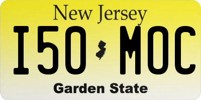 NJ license plate I50MOC