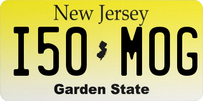 NJ license plate I50MOG