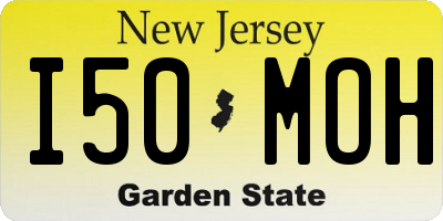 NJ license plate I50MOH