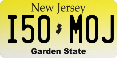 NJ license plate I50MOJ