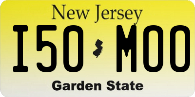 NJ license plate I50MOO