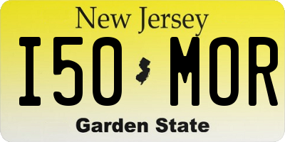 NJ license plate I50MOR