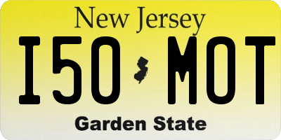 NJ license plate I50MOT