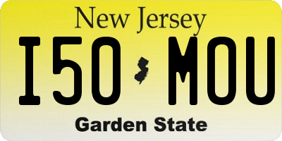 NJ license plate I50MOU