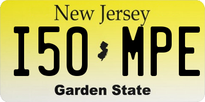NJ license plate I50MPE