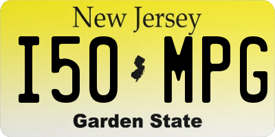 NJ license plate I50MPG