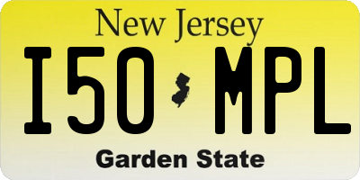 NJ license plate I50MPL