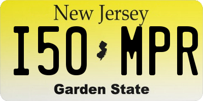 NJ license plate I50MPR