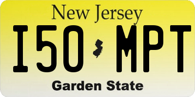 NJ license plate I50MPT