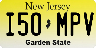 NJ license plate I50MPV