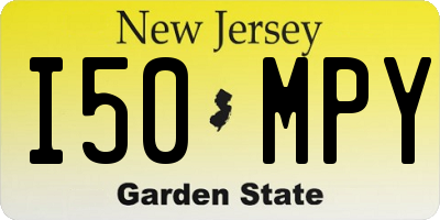 NJ license plate I50MPY