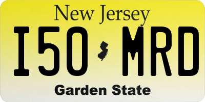 NJ license plate I50MRD