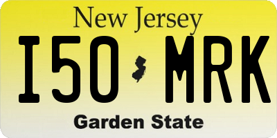 NJ license plate I50MRK