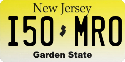 NJ license plate I50MRO
