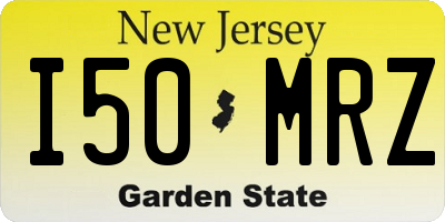 NJ license plate I50MRZ