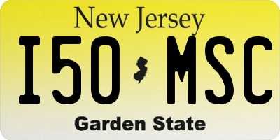 NJ license plate I50MSC